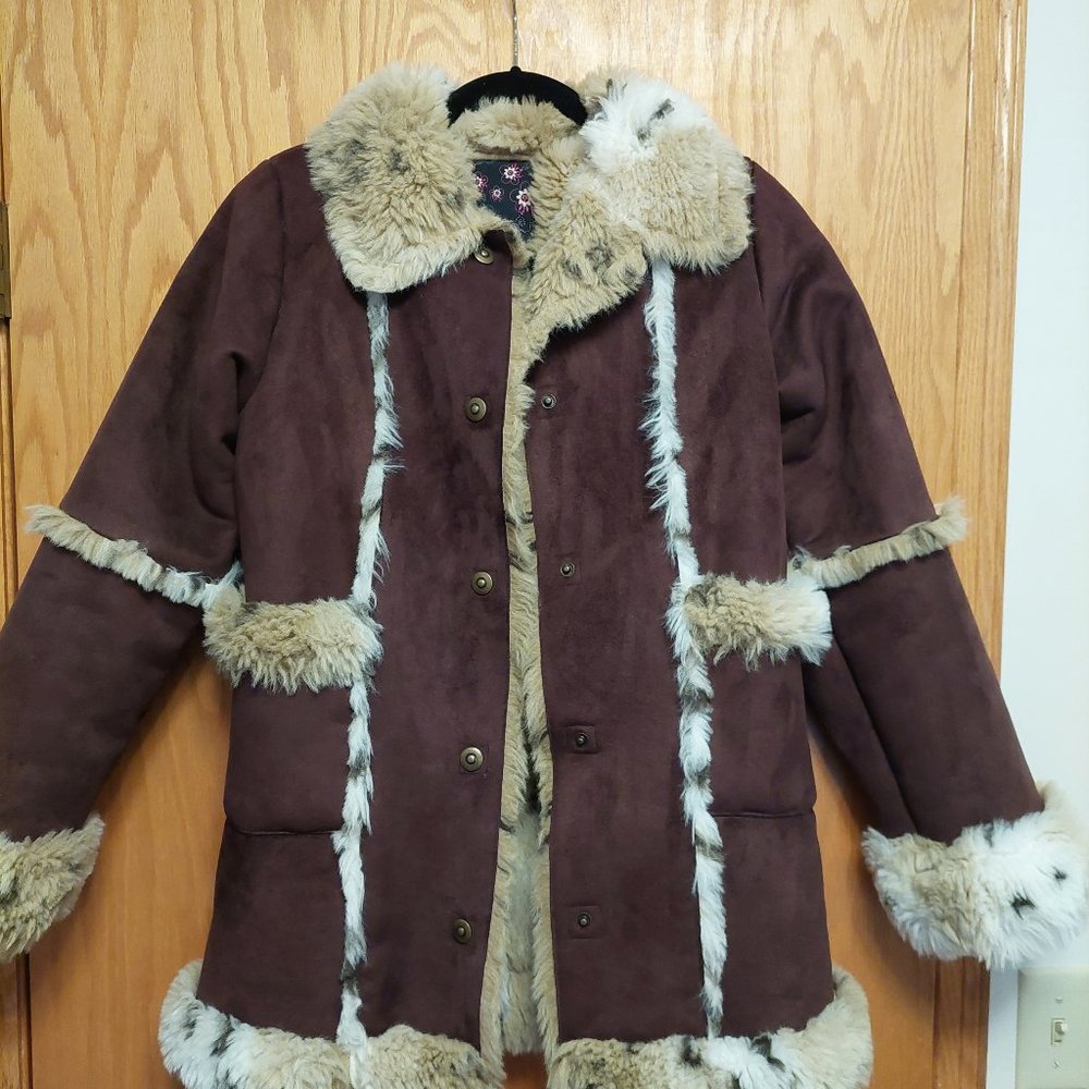 1 Madison Faux Fur Lined Brown Coat